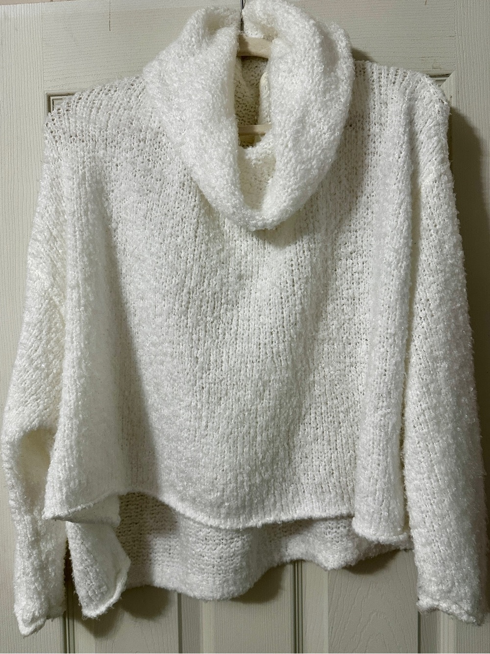 #169 Free People white Cowl Turtleneck Sweater - Picture 6 of 16